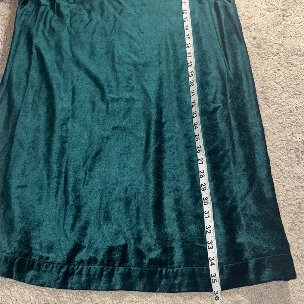 NEW J. Jill Women's Teal Green Velvet Puff Sleeve Shift Dress medium petite $129 - Picture 8 of 10